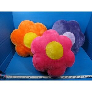 Spring Industries Daisy Shaped Decorative Throw Pillows Pink Purple Orange 12"